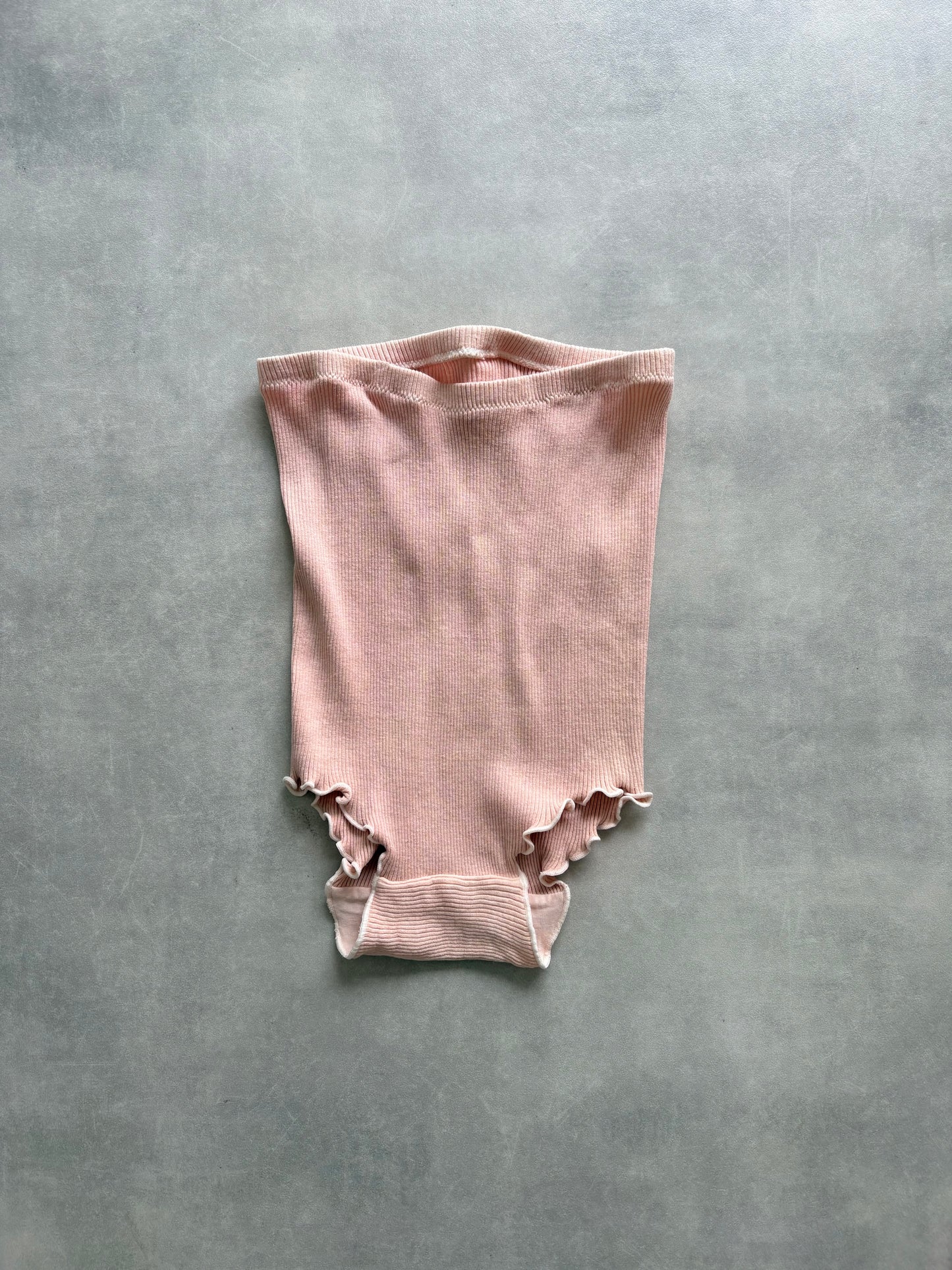 しっとりふわふわシルクコットンリブ　ショーツ (桜染め)