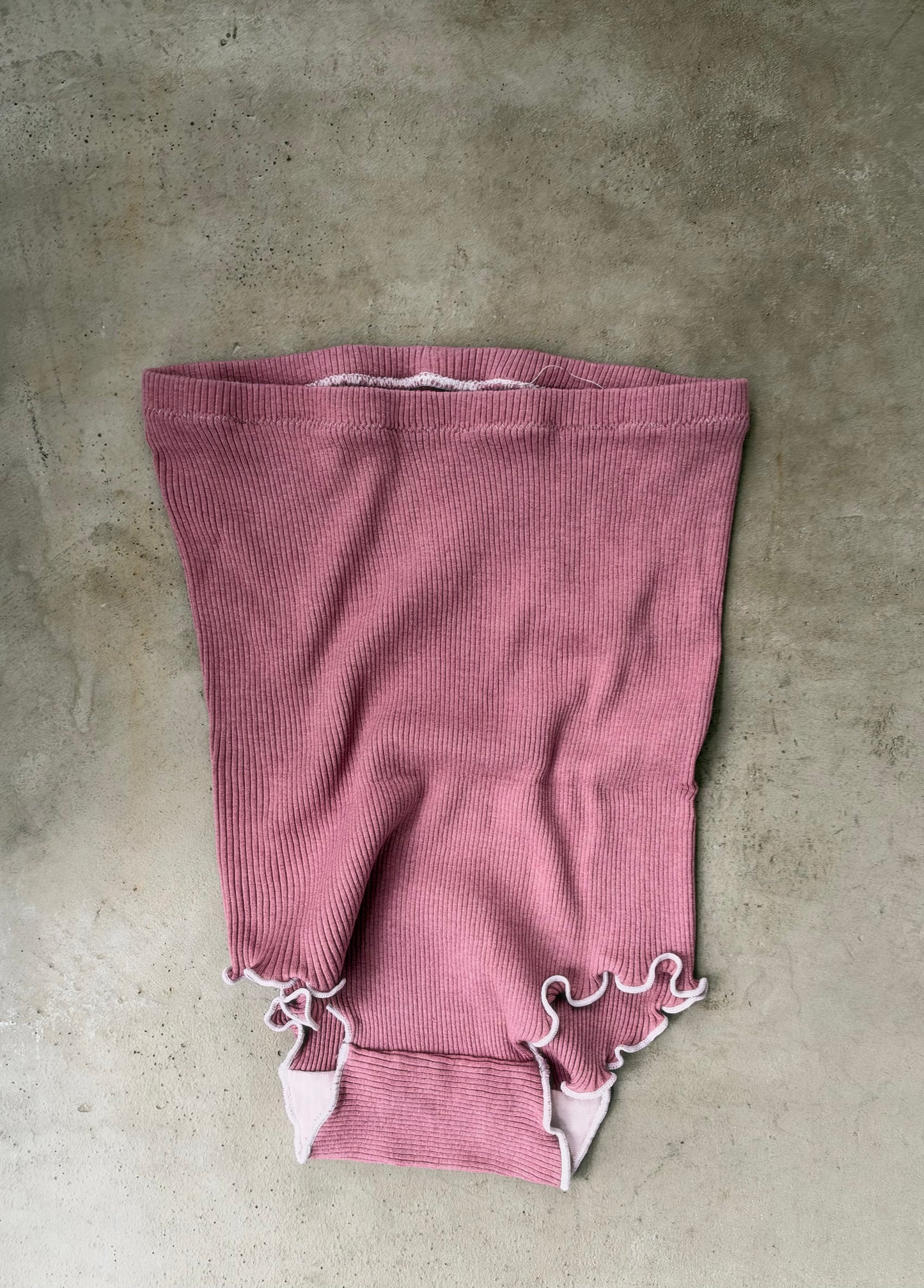 しっとりふわふわシルクコットンリブ　ショーツ 蘇芳（すおう）染め